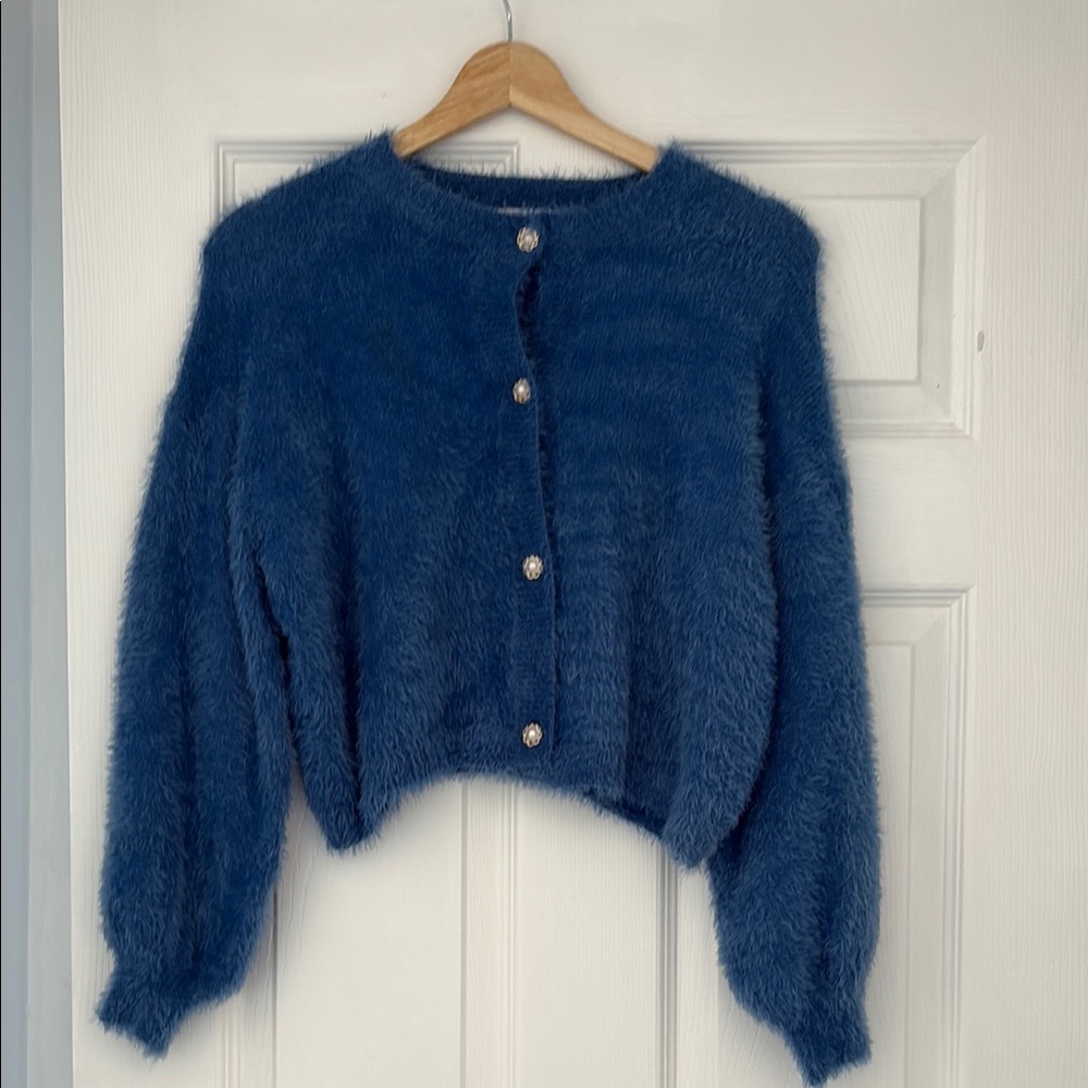 RIHOAS Soft Blue Knit Cardigan